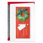 Red Door with Wreath Christmas Card Card Front image number 1