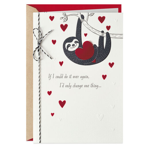 Cute Sloth Love You Longer Valentine's Day Card, 