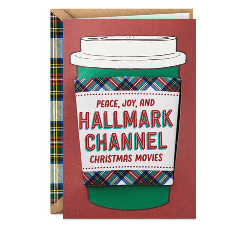 Peace, Joy and Hallmark Channel Christmas Card With Drink Holder, , large