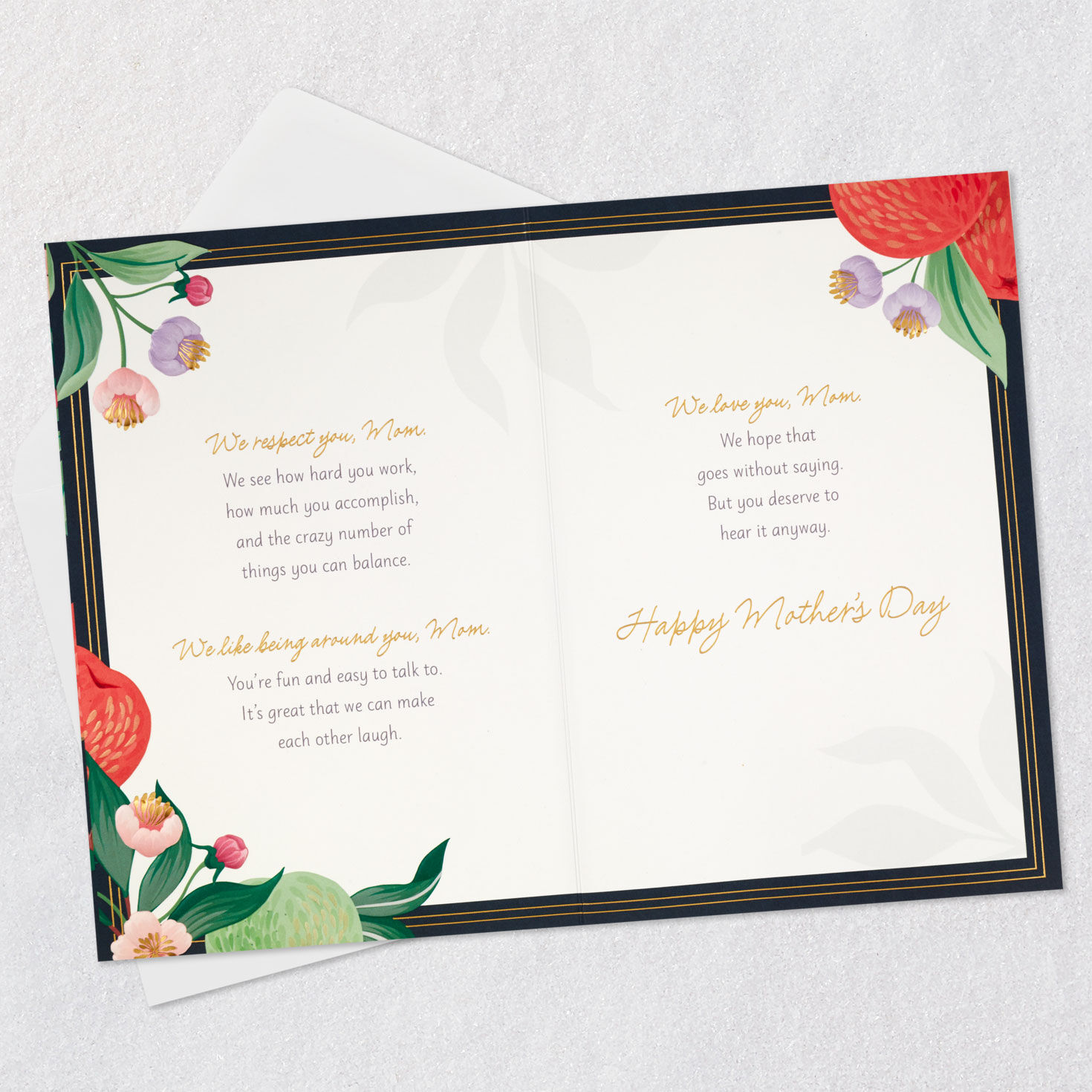 Fruit and Flowers Mom Mother's Day Card From All Open card with envelope image number 4