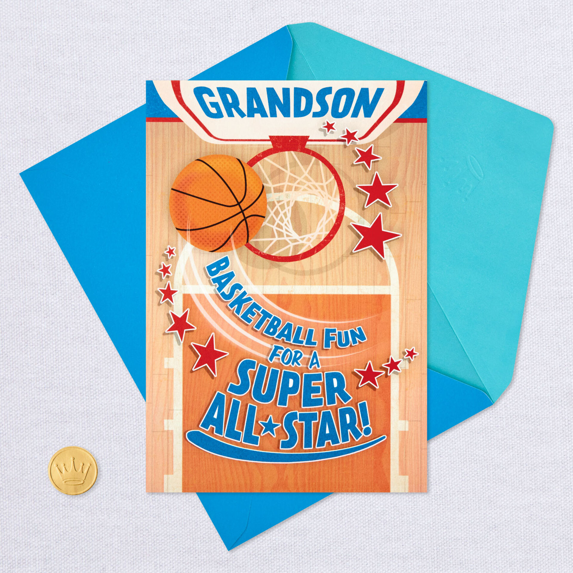Super All Star Basketball Pop Up Activity Birthday Card For