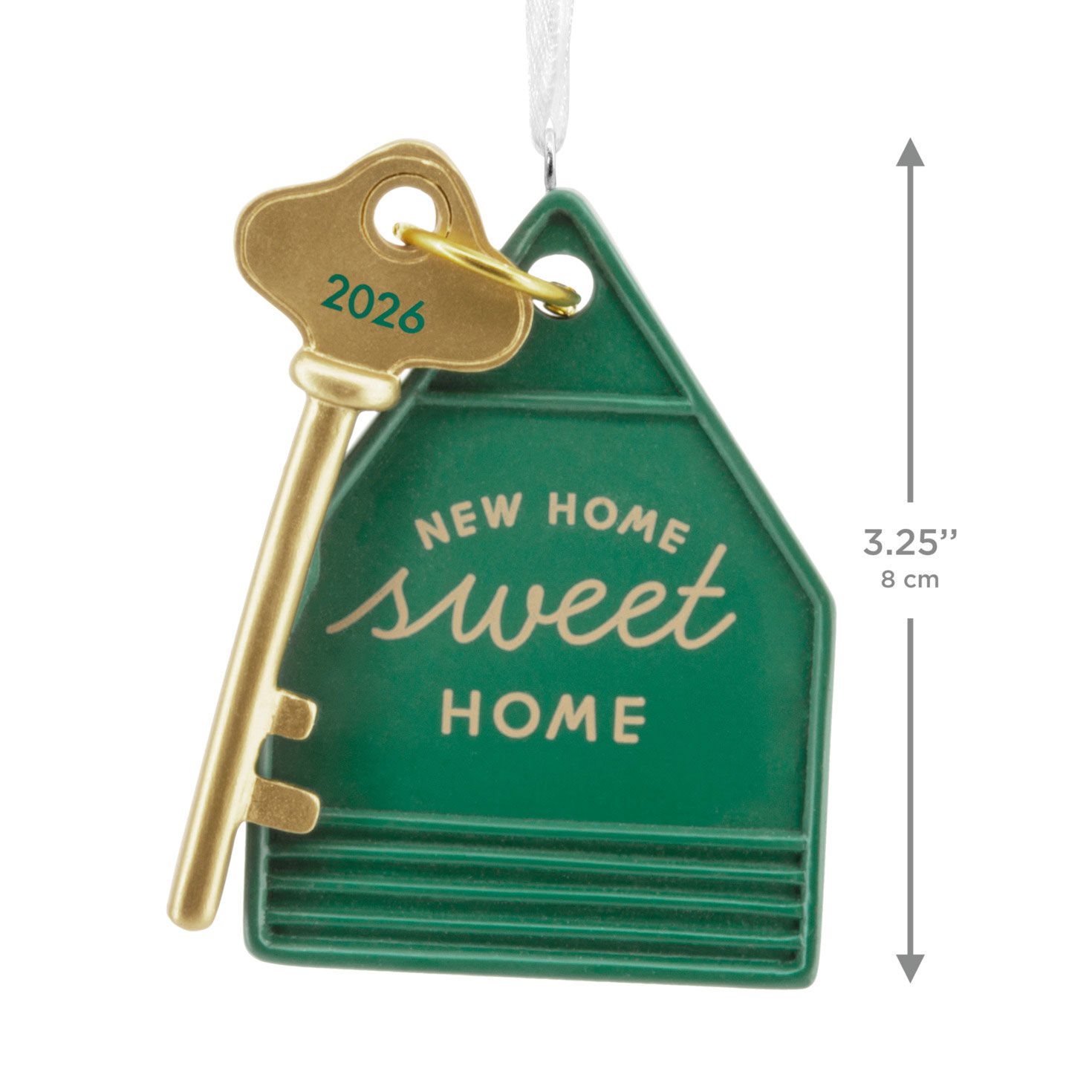 New Home Sweet Home Key Christmas Ornament measurement image number 3