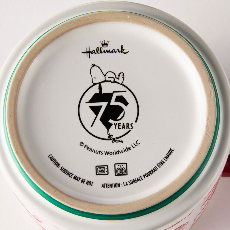 Holiday Snoopy Scenes in Redwork Mug bottom image number 5