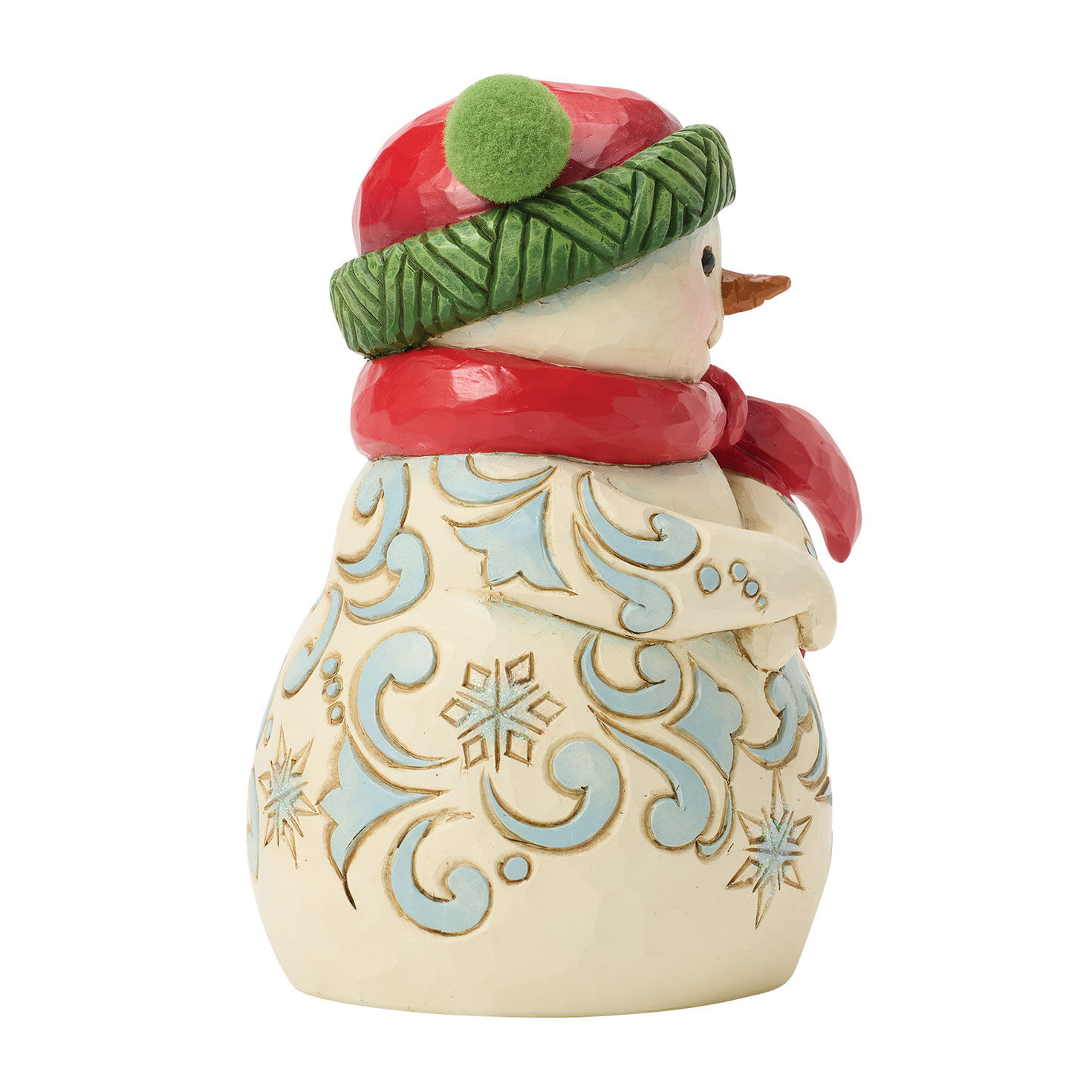 Snowman Red and Green Pom-Pom Hat Jim Shore Statue side image number 4