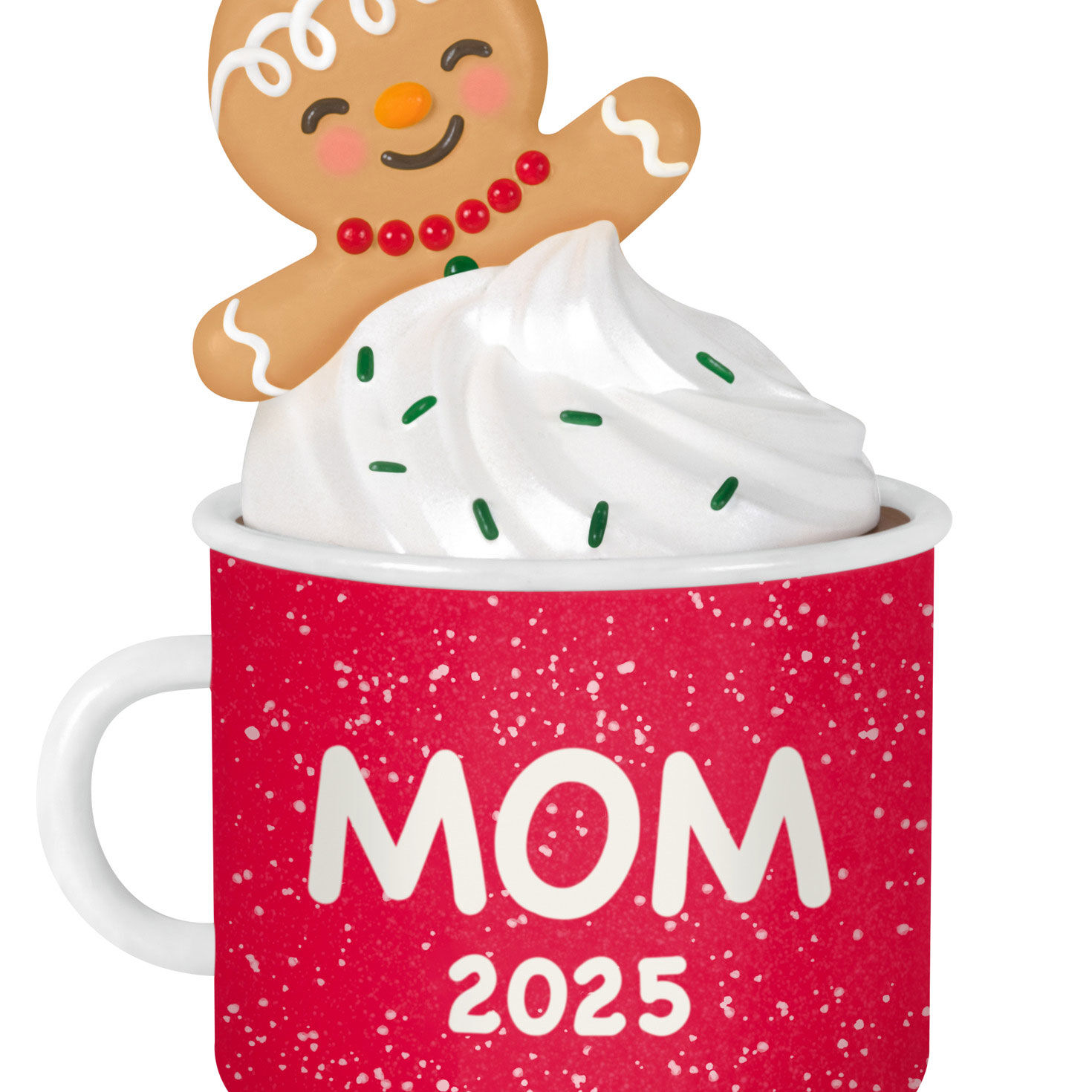 Gingerbread Girl in Mom Mug 2025 Keepsake Ornament closeup view image number 5