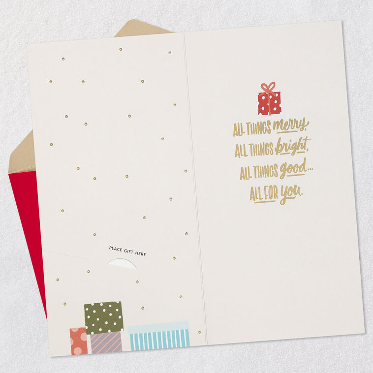 Presents Dog in Car Christmas Money Holder Card Open card with envelope image number 4
