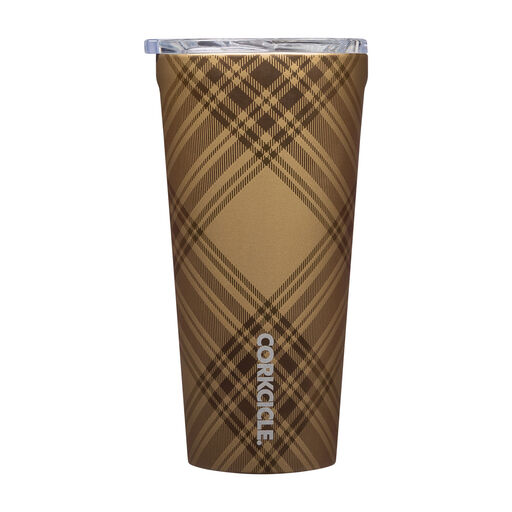 Corkcicle Golden Plaid Stainless Steel Tumbler, 16 oz., 