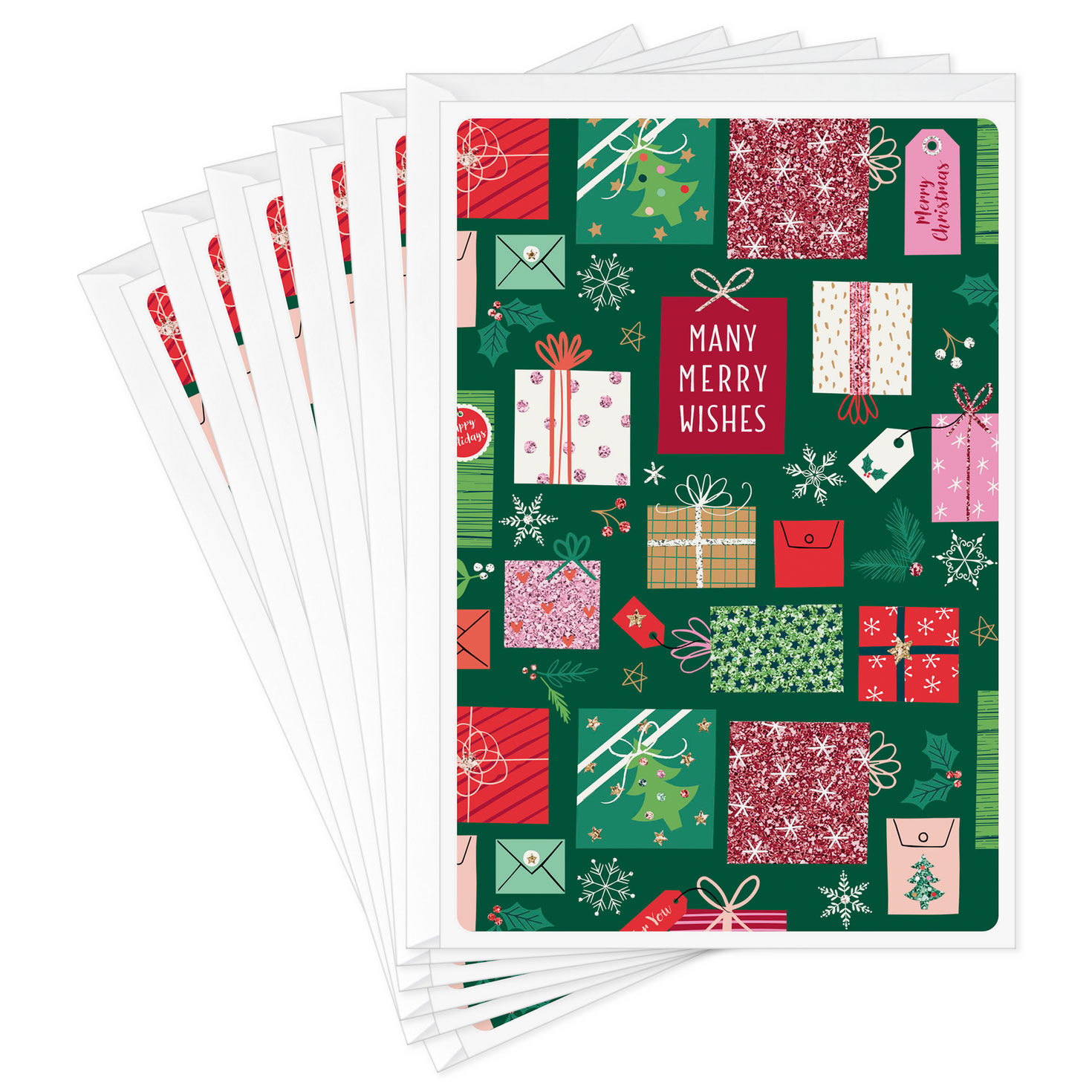 Patchwork of Presents Christmas Cards, Pack of 6