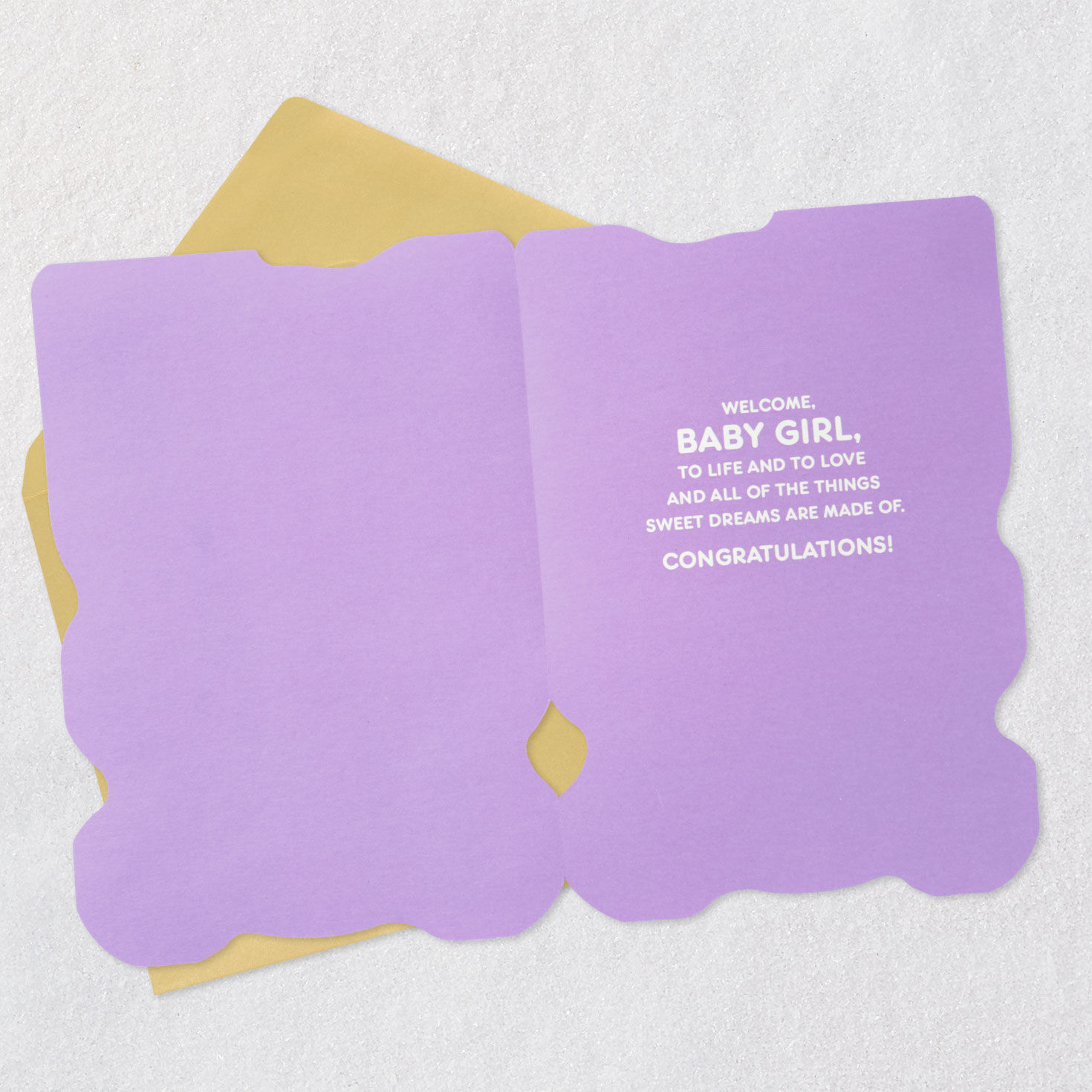 Pink Cat 100 Days New Baby Girl Card Open card with envelope image number 3