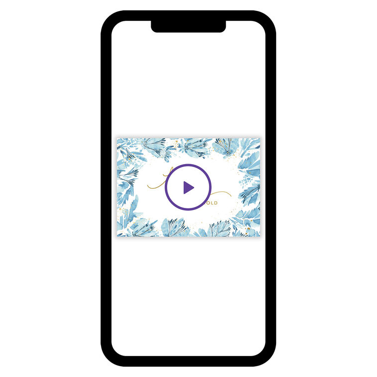 Blue Watercolor Flowers Personalized Wedding Card phone with card front image number 1