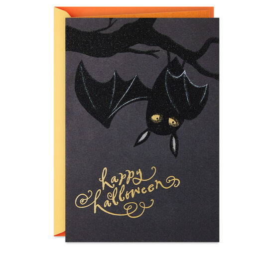 Wish We Could Be Hanging Out Together Bat Halloween Card, 