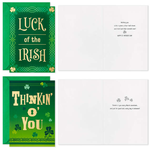 Green and Gold Boxed St. Patrick's Day Cards Assortment, Pack of 16, , large image number 2