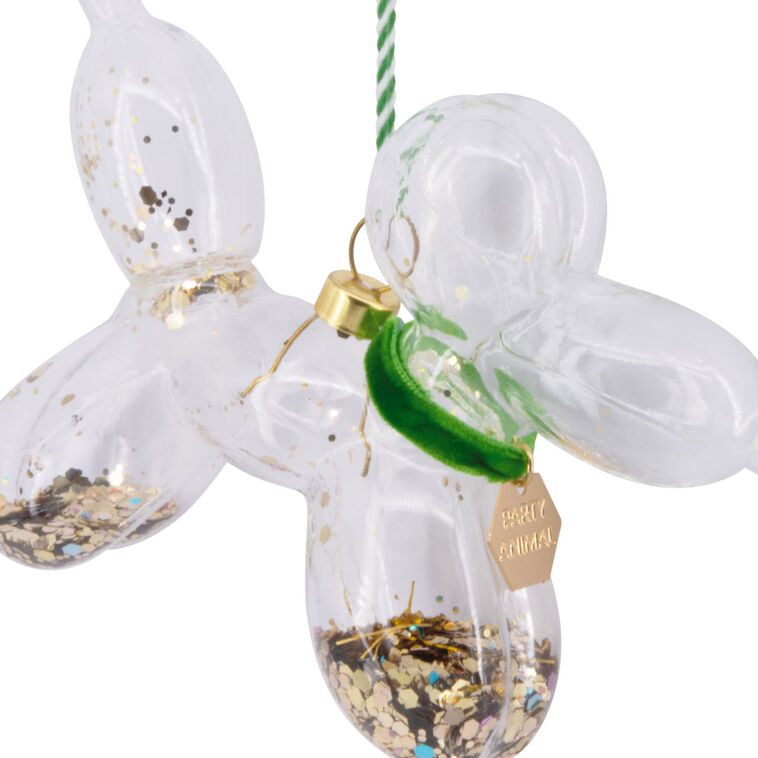 Signature Green and Gold Balloon Dog Glass Hallmark Ornament, , large image number 4