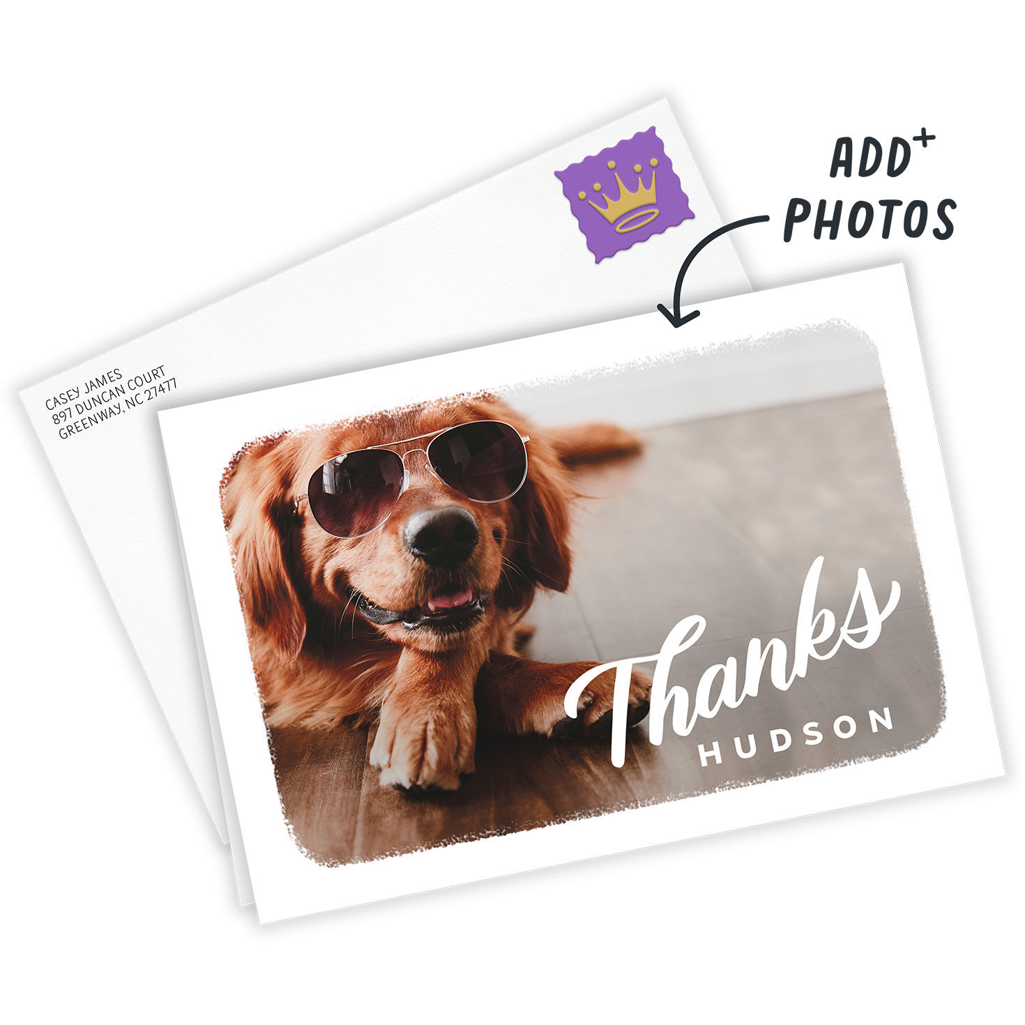 White Frame Horizontal Custom Thank-You Card, , large image number 2