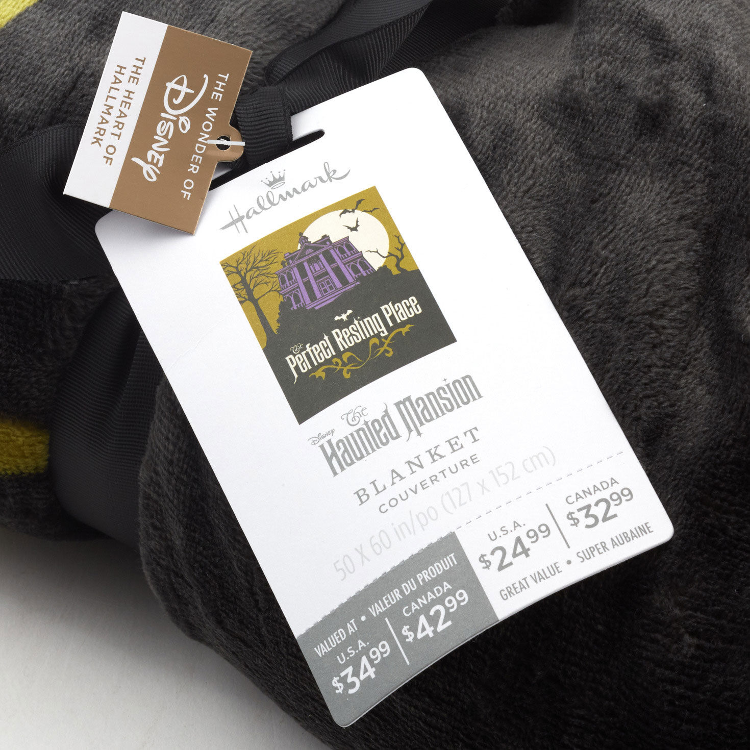 Disney Haunted Mansion Resting Place Throw Blanket closeup view image number 4