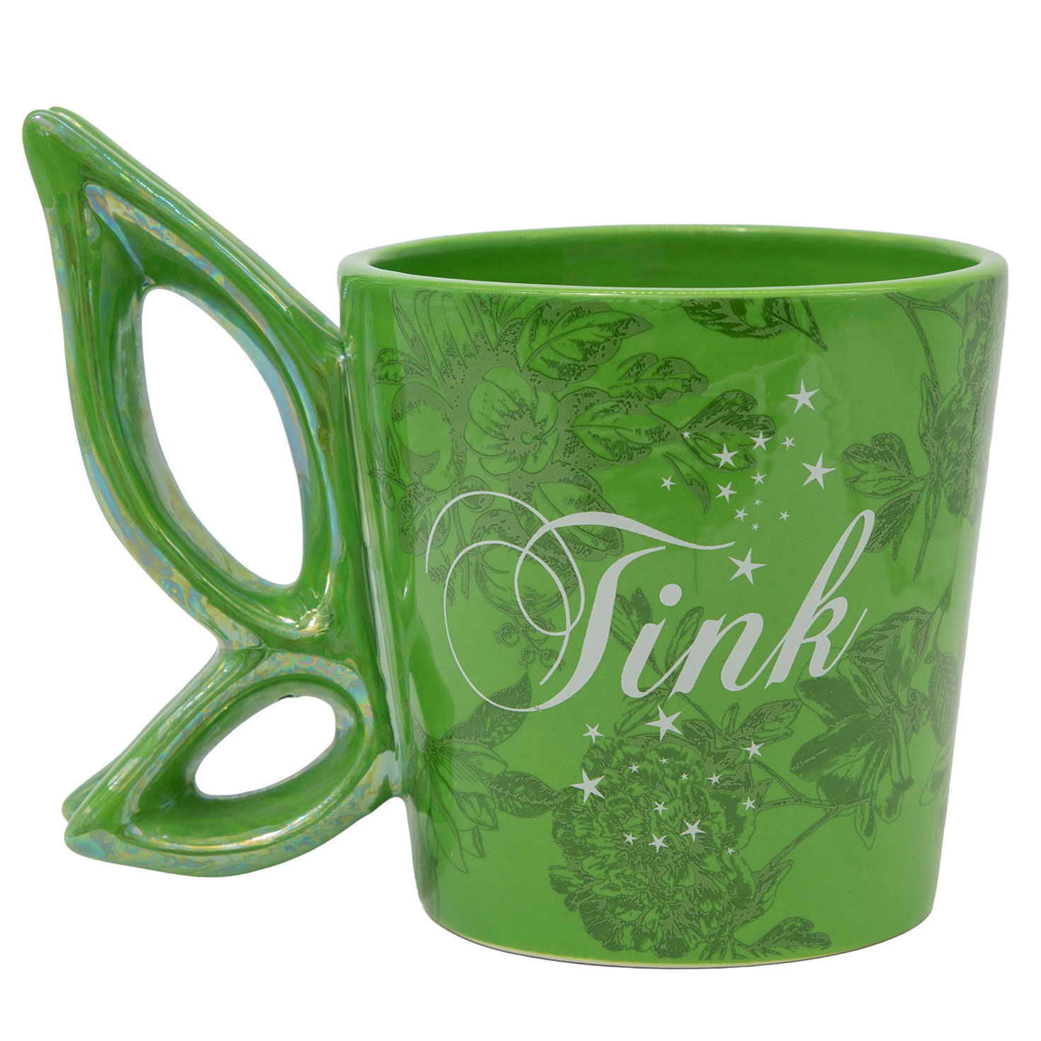 Green Tinker Bell Mug With Fairy Wing Handle Back image number 2