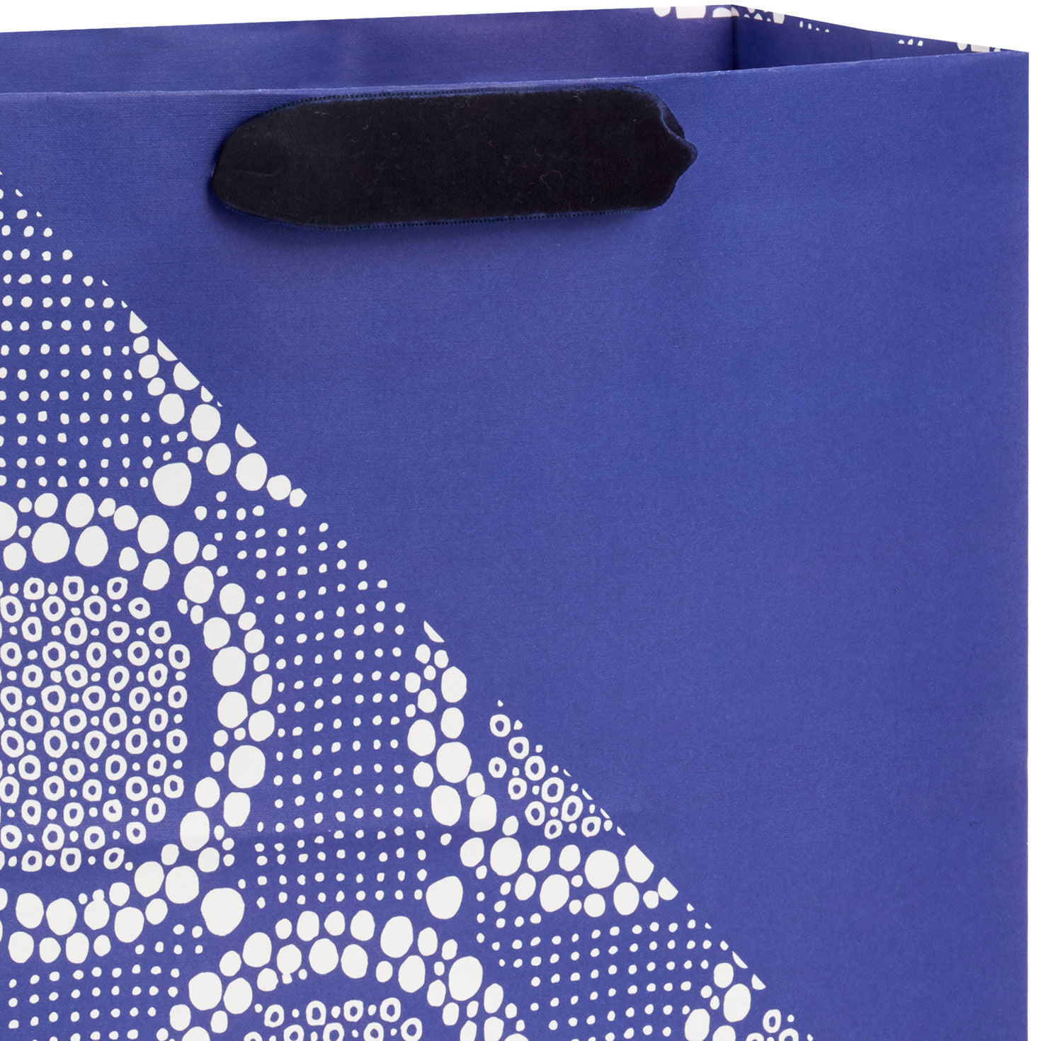 Vintage Lace on Blue Large Gift Bag Handle Detail image number 4