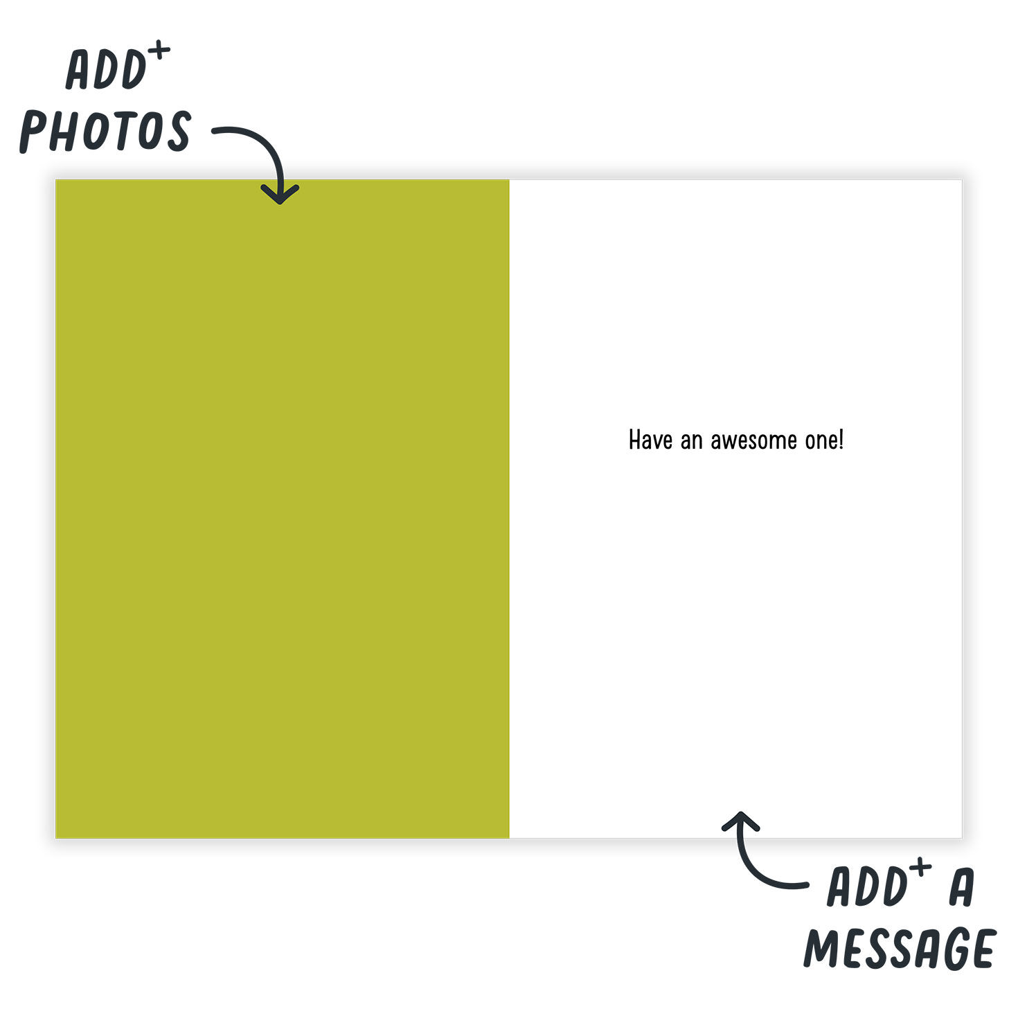 Happy BDay Colored Letters Personalized Birthday Card Open Card indicating personalization image number 3