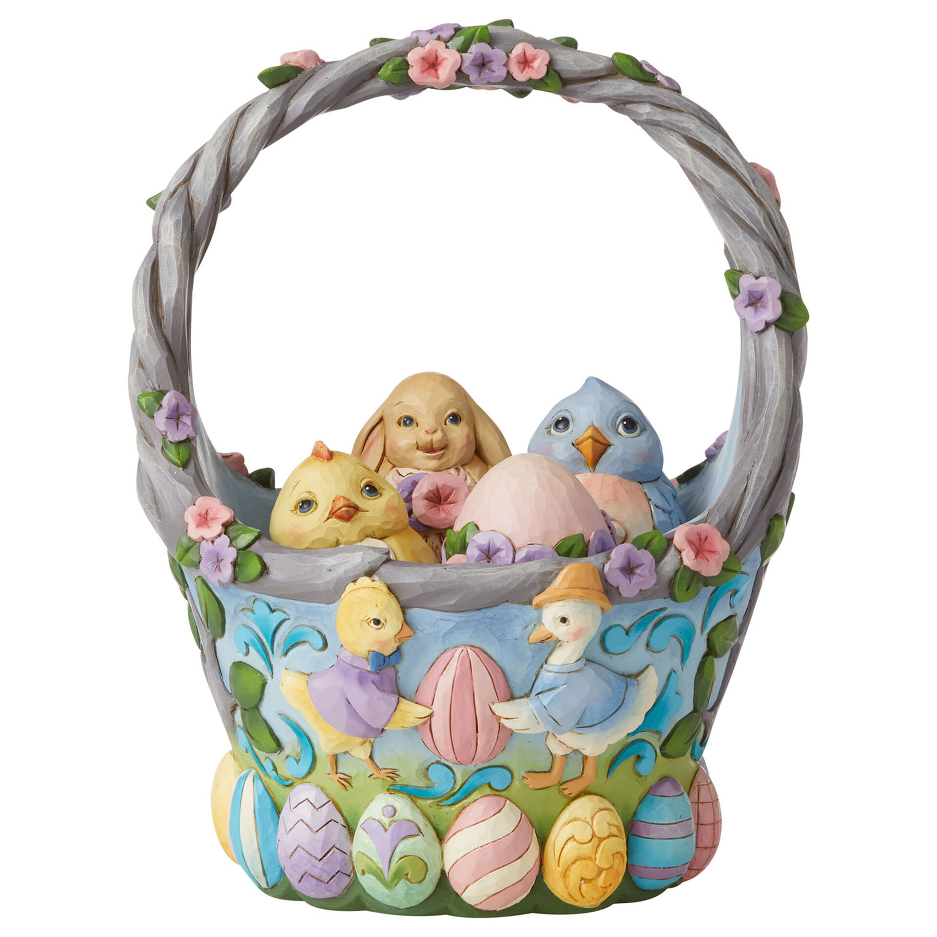 Jim Shore Easter Basket With Eggs Figurine 8 Figurines Hallmark