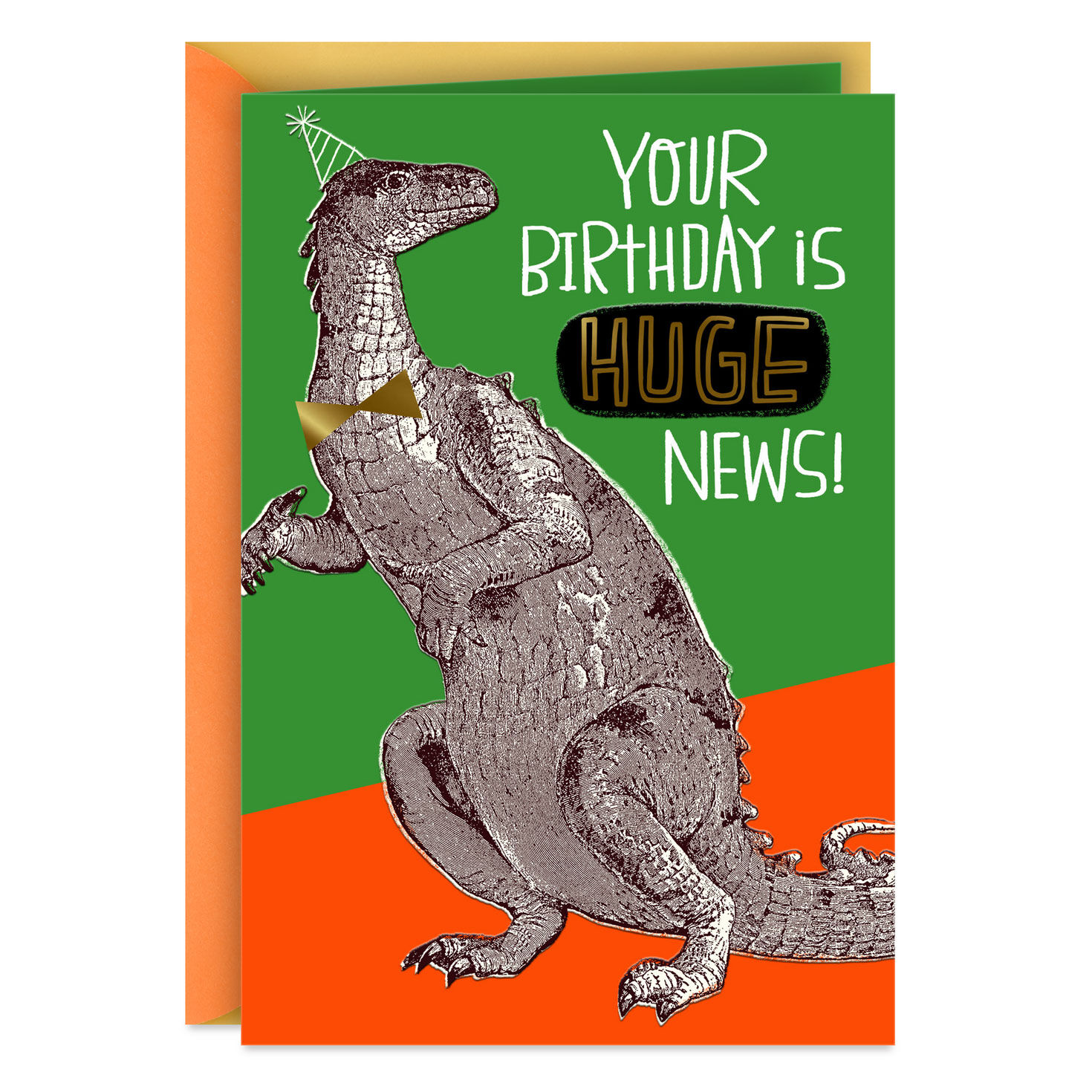Huge News Party Dinosaur Funny Birthday Card for Kids for only USD 2.99 | Hallmark