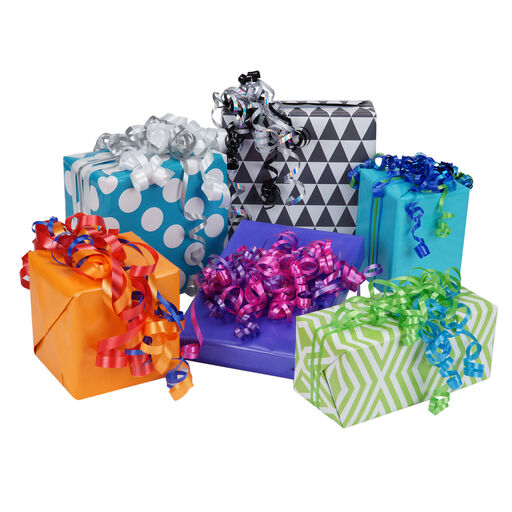 Bold Patterns and Solids 3-Pack Reversible Wrapping Paper, 