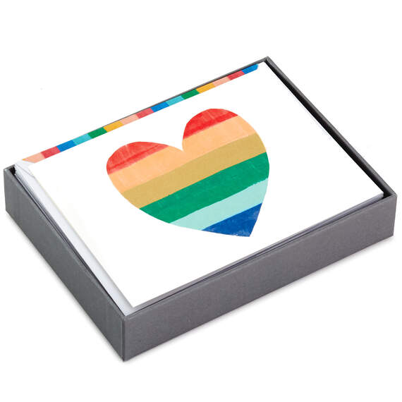 Rainbow Heart Blank Note Cards, Box of 10