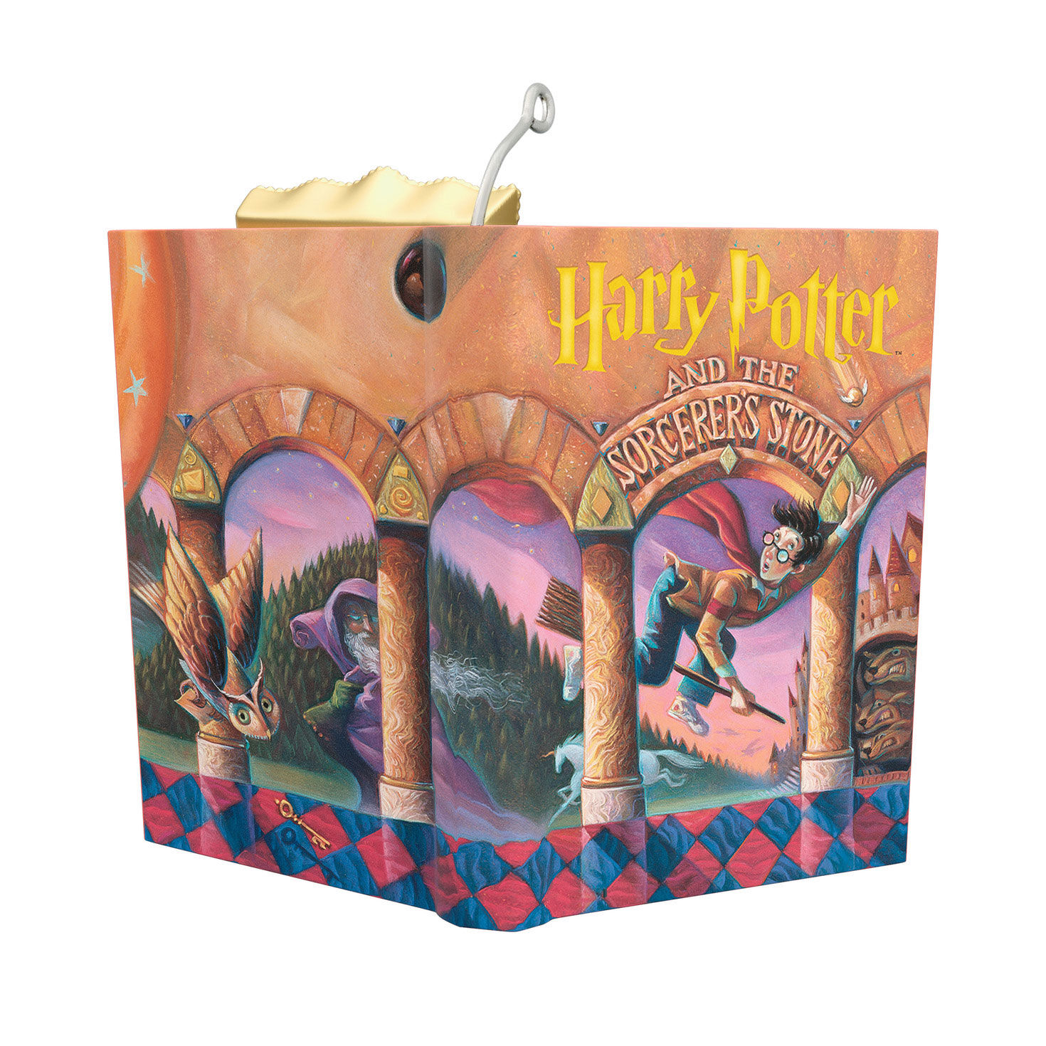Harry Potter Mirror Book Scene Keepsake Ornament Back image number 6