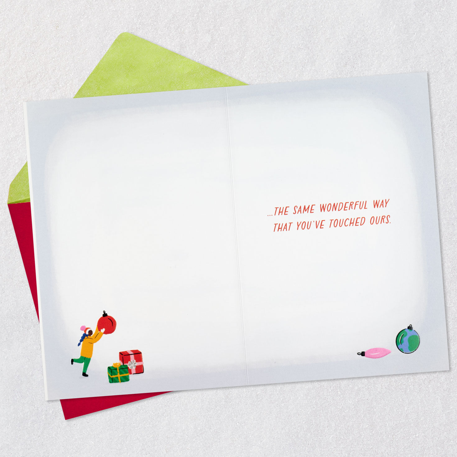 People Decorating Tree Christmas Card From Us Open Card with Envelope image number 3