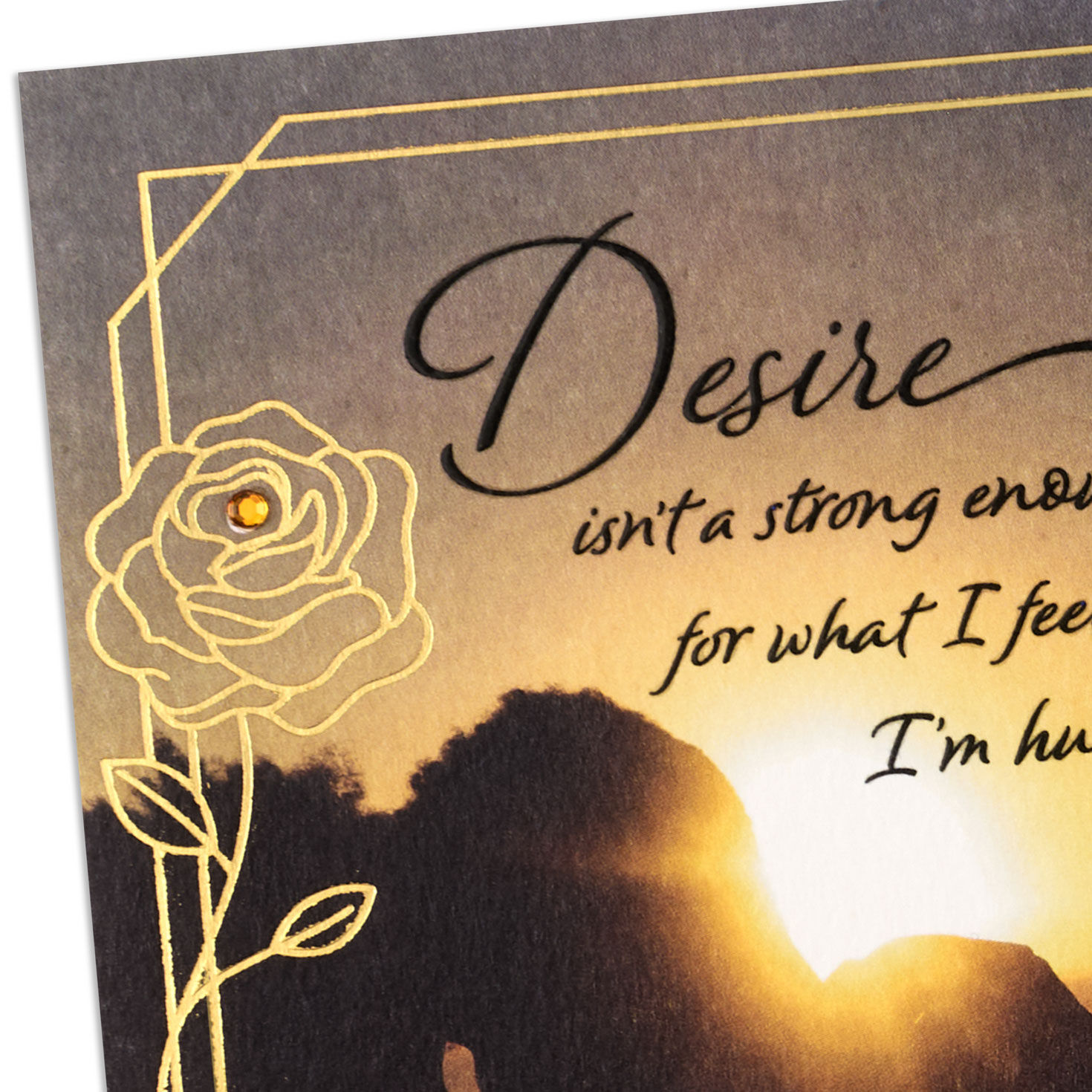 Couple Silhouette on Beach Love Birthday Card Card Front Detail image number 5