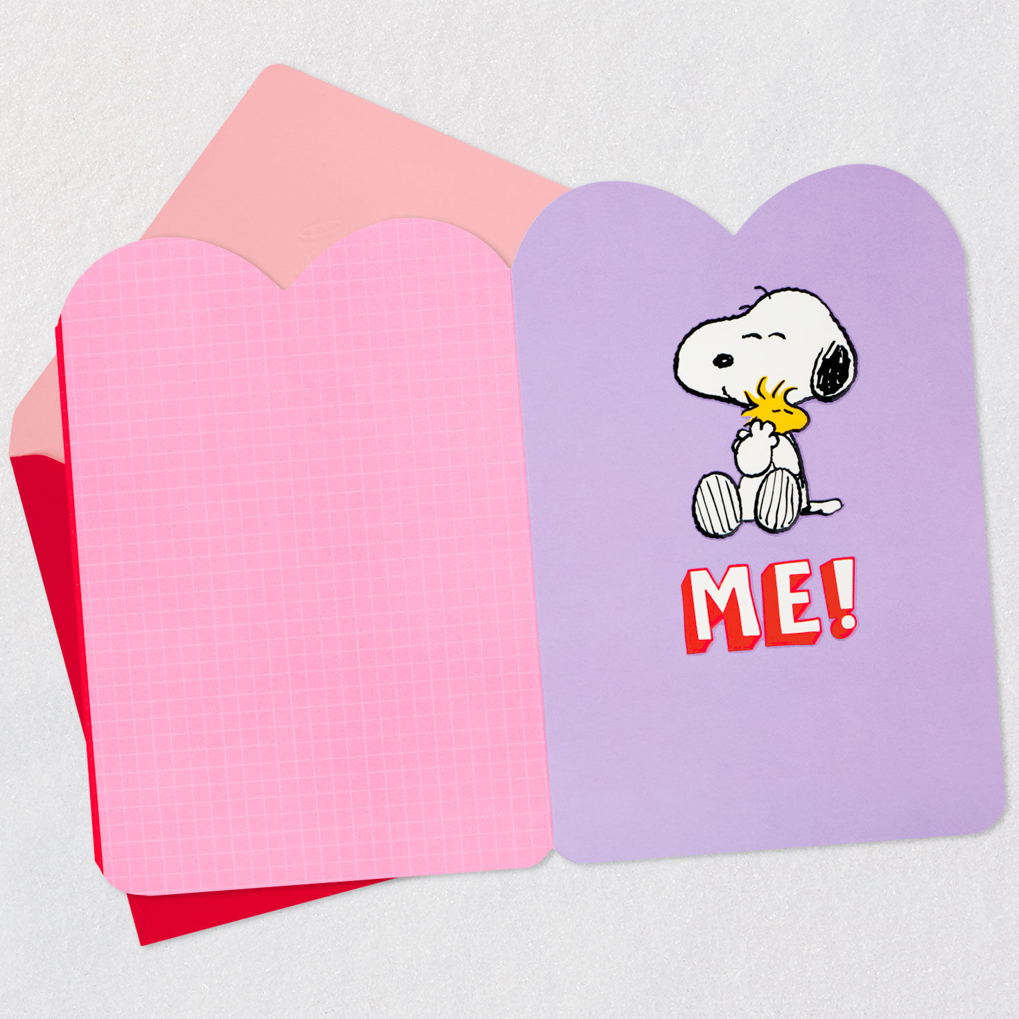 Snoopy and Woodstock Valentine's Day Card Open card with envelope image number 3