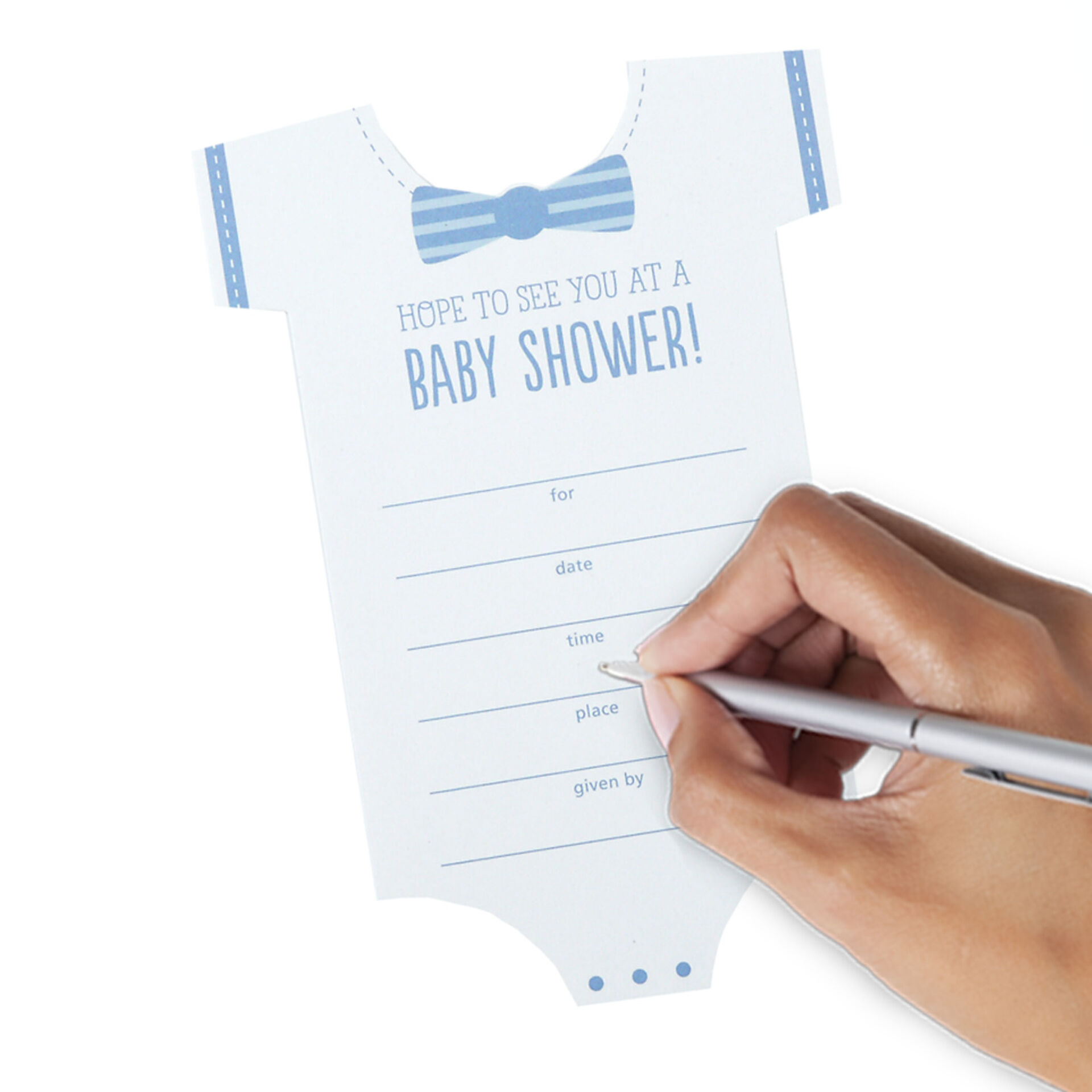 Bodysuit And Bow Tie Baby Shower Invitations Pack Of 10 Invitations hallmark-printable-printable-word-searches