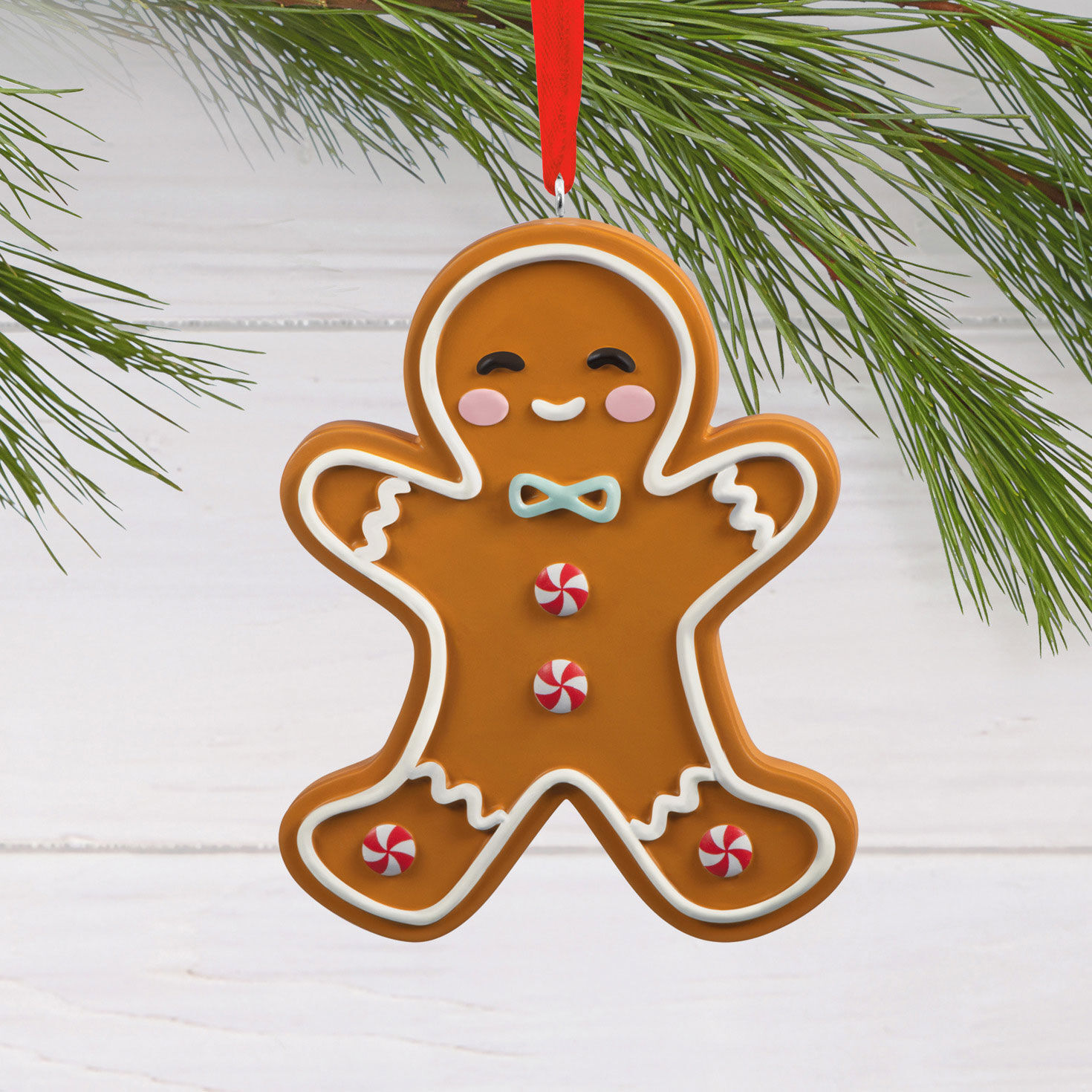 Gingerbread Man Cookie Christmas Ornament hanging on tree image number 2
