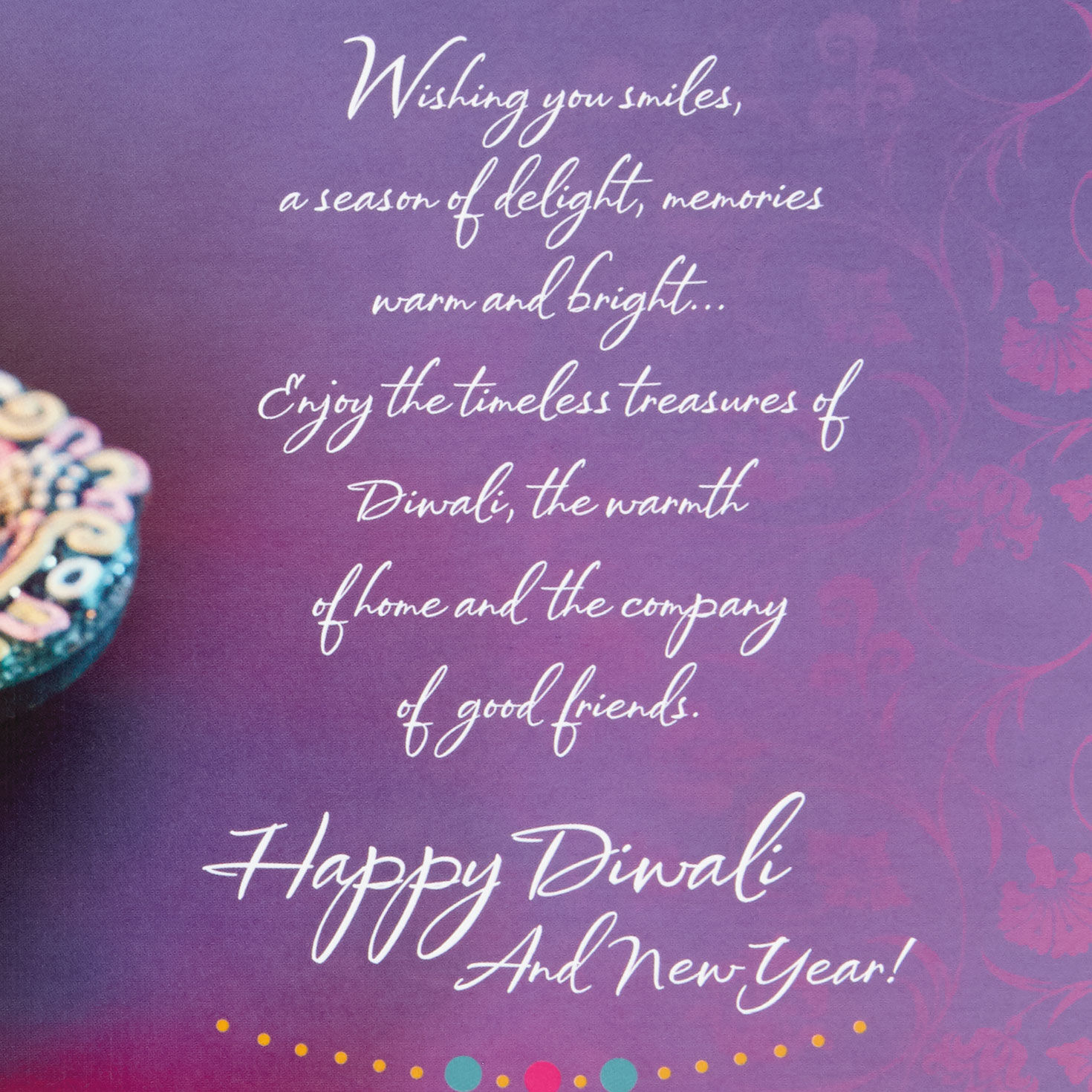 Tree-Free Greetings - Diwali Card - Artful Designs - 1 Card Matching Envelopes