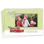 Green Stamp Red Truck Personalized Photo Card front fanned image number 1