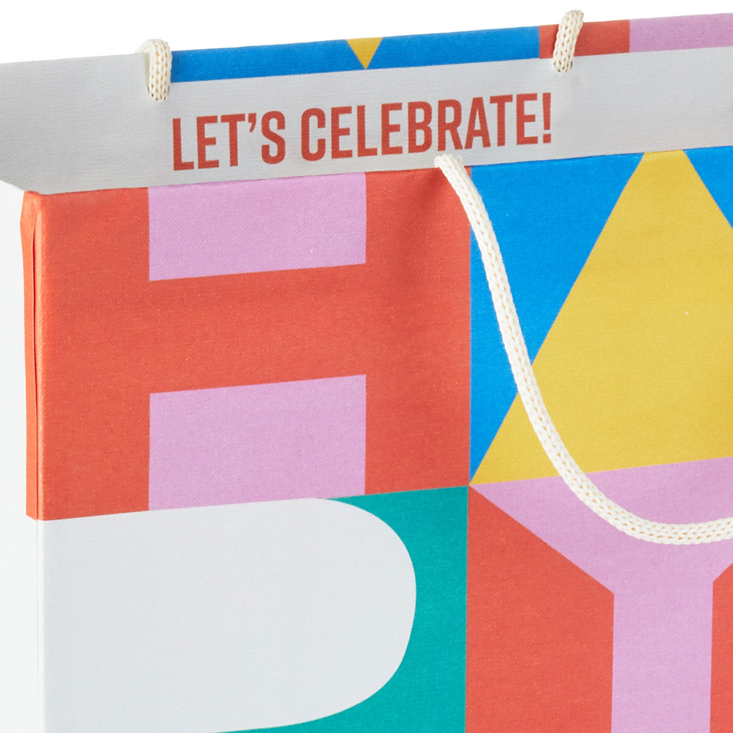Color Block Large Birthday Gift Bag upclose detail image number 5