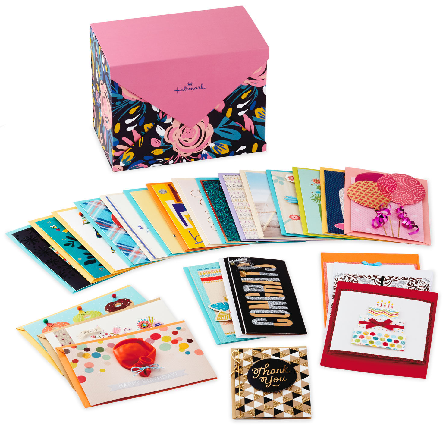 Hallmark All Occasion Greeting Cards Assortment—30 Cards and Envelopes with Card  Organizer Box (Blue Leaves)—Birthday Cards, Baby Shower Cards, Sympathy  Cards, Wedding Cards, Thank You Cards 