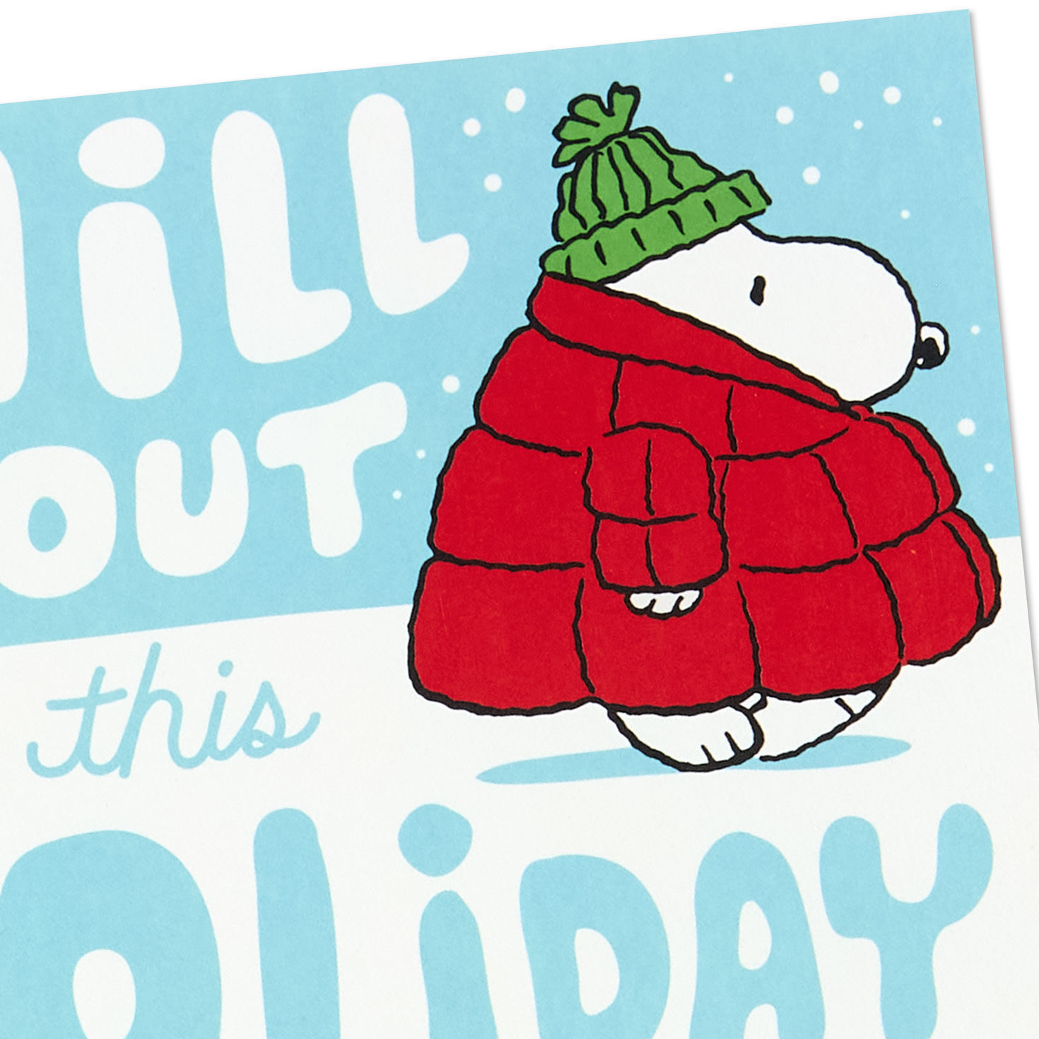 Snoopy and Woodstock in Snow Christmas Card Card Front Detail image number 3