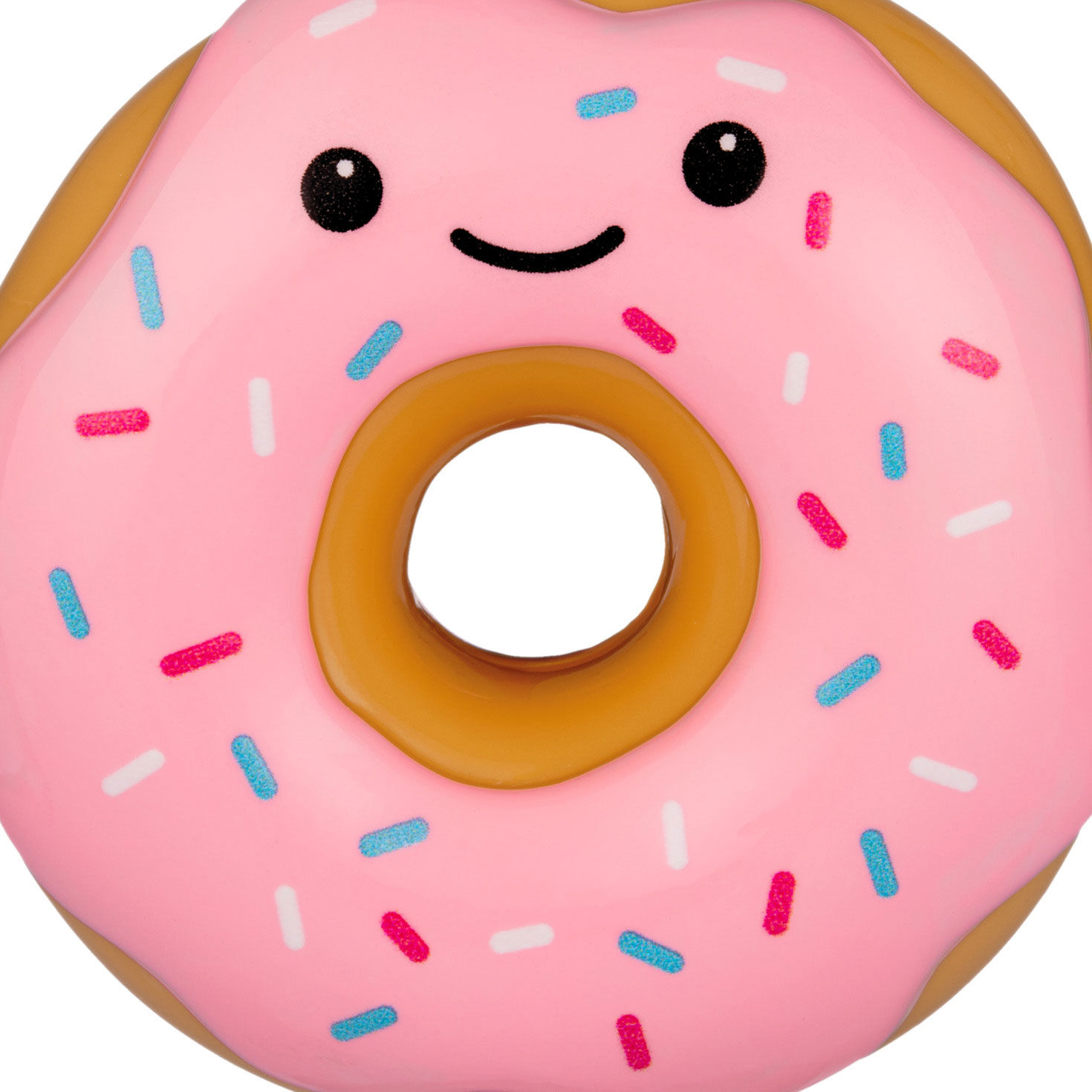 Smiling Sprinkle Donut Christmas Ornament upclose view image number 5