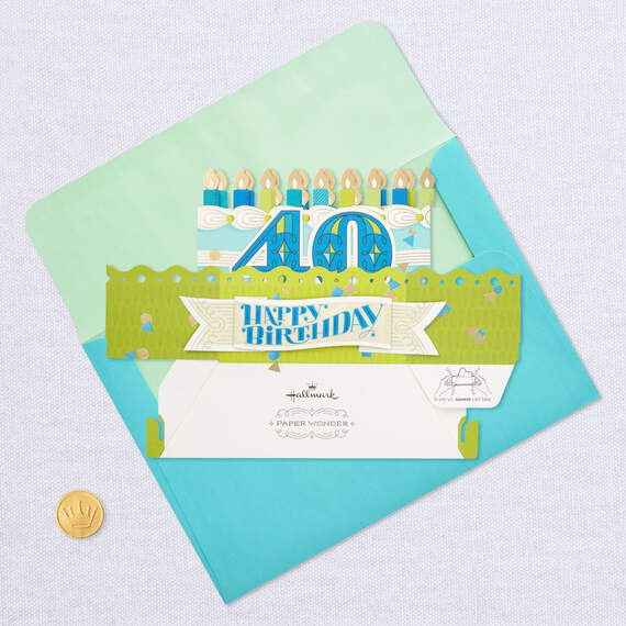 40 Cake 3D Pop-Up 40th Birthday Card, , large image number 4
