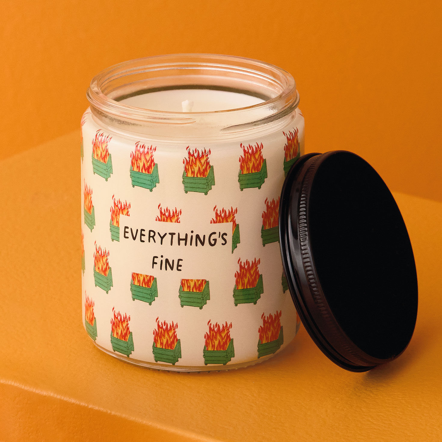Dumpster Fire Everything's Fine Scented Single-Wick Jar Candle, 7 oz. for only USD 14.99 | Hallmark