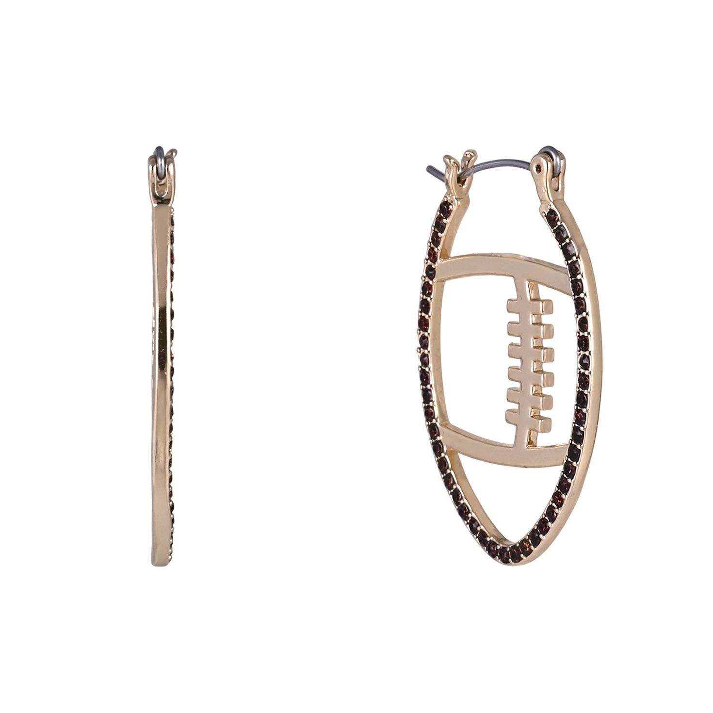 Game Day Stone Football Hoop Earrings