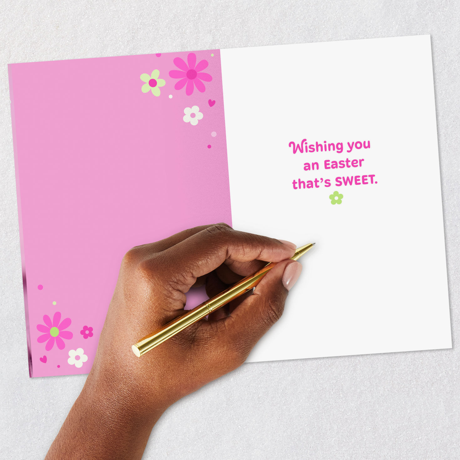 Bunny Cupcake on Pink Easter Card for Granddaughter signing card image number 6