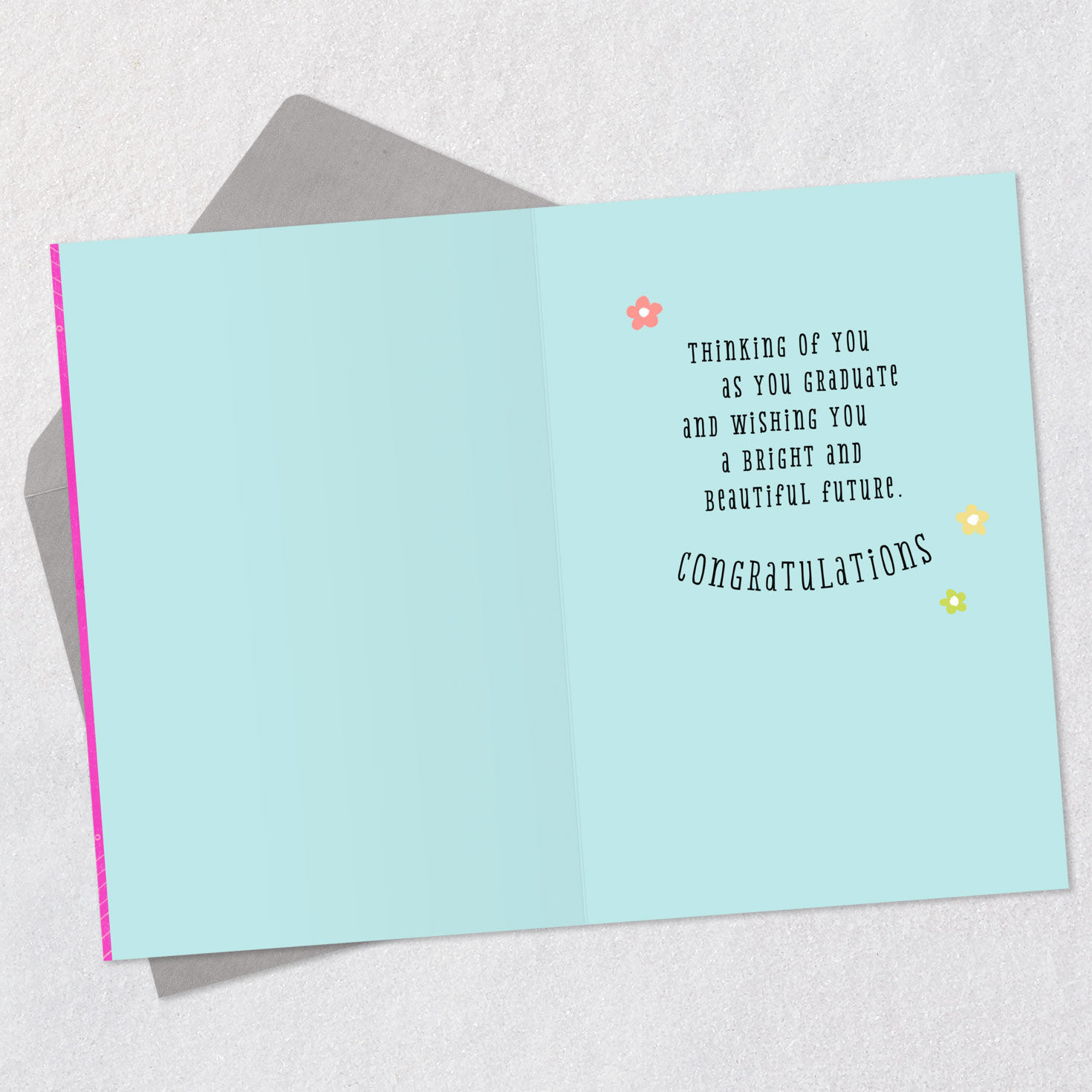 Floral Wreath High School Graduation Card for Her Open card with envelope image number 3