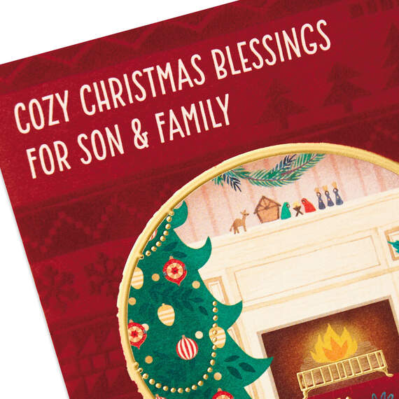 Cozy Blessings Religious Christmas Card for Son and Family, , large image number 4