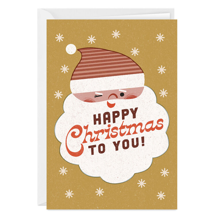 Vintage Happy Santa Custom Christmas Card