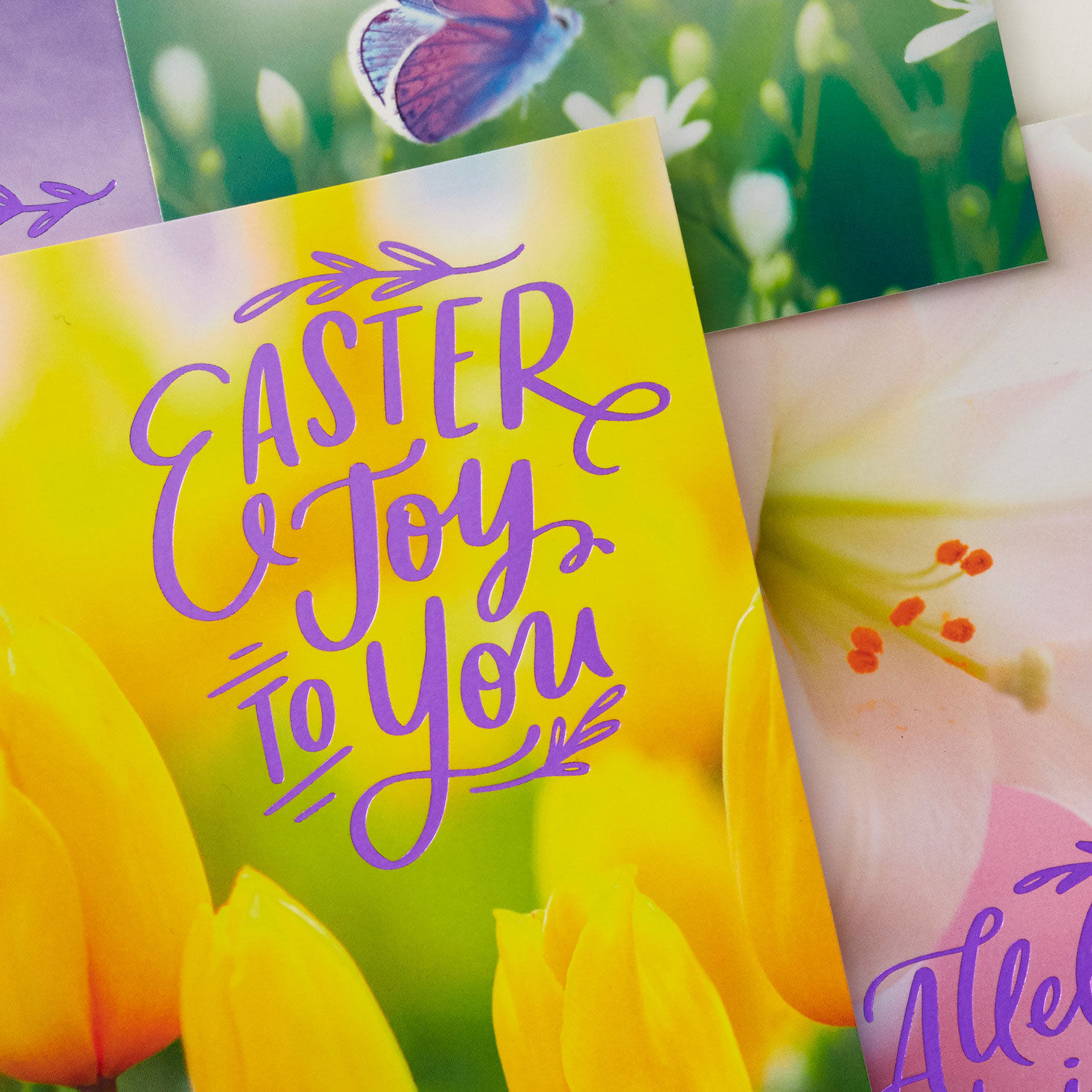 Sunny Flowers Christian Easter Cards Assortment upclose detail image number 4