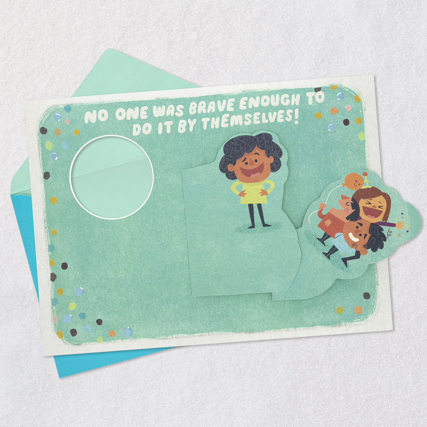 Comic Characters Funny Pop-Up Birthday Card Open card with envelope image number 2