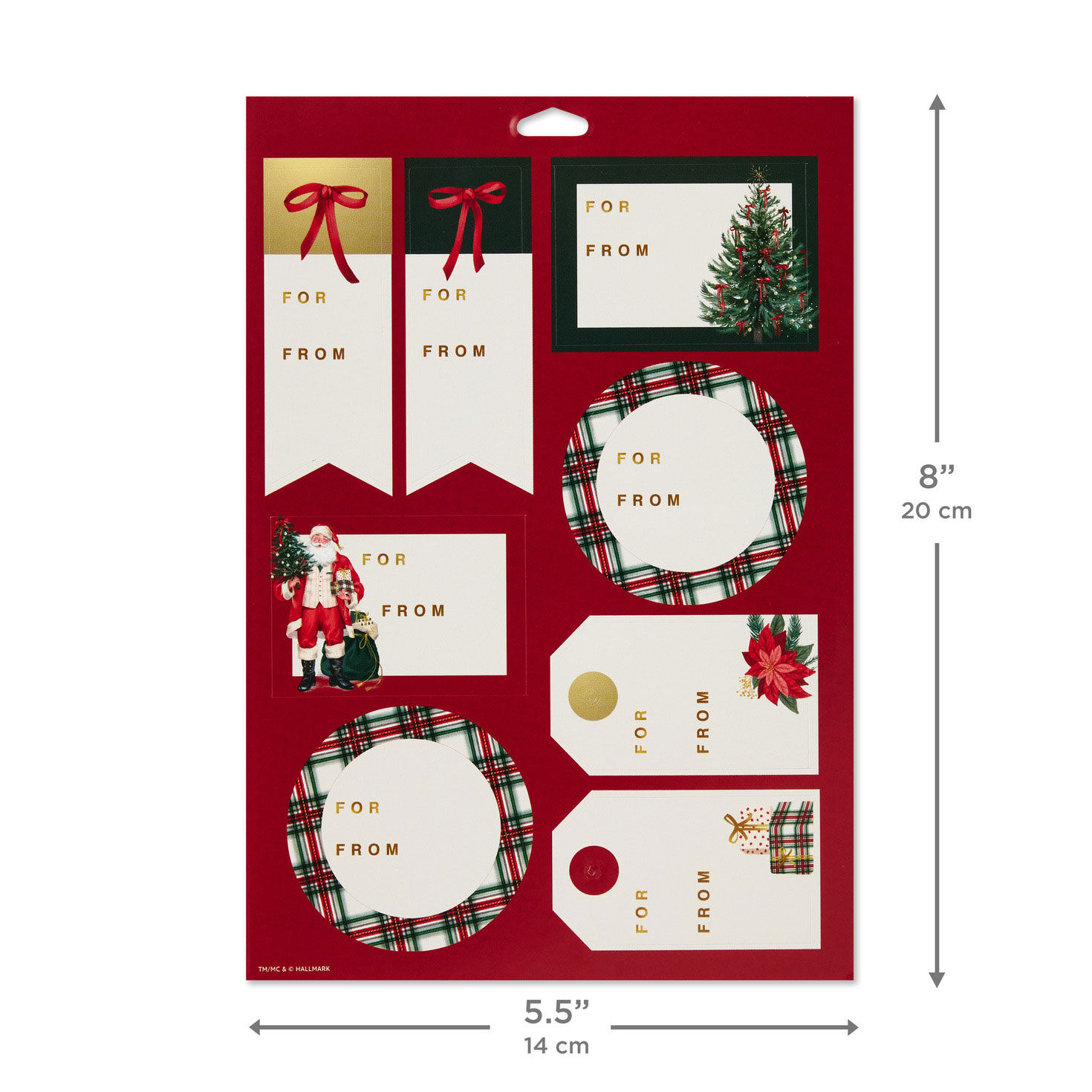 Plaid and Bows Holiday Gift Tag Sticker Seals measurement image number 3