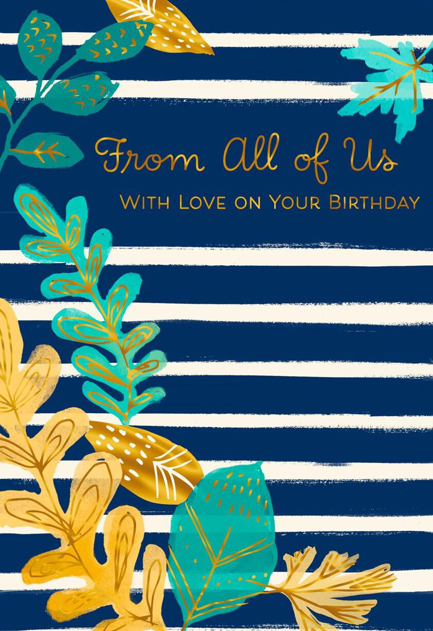 With Love Leaves Birthday Card From Us