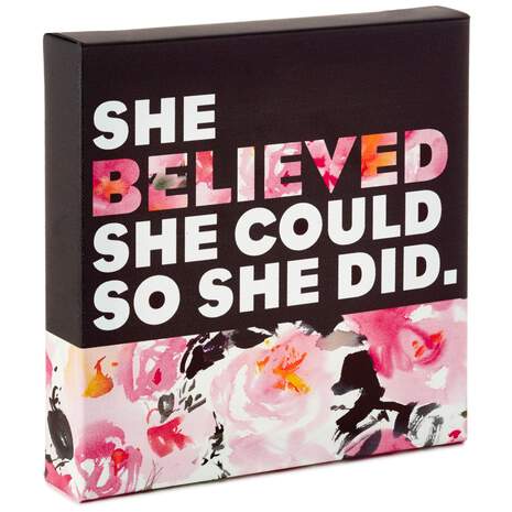 She Believed She Could Canvas Quote Sign, 8x8, , large
